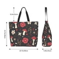 thumbnail image 6 of Bingfone Canvas Tote Bag For Women With Inner Pocket Aesthetic Cute Shopping Tote Bags Reusable Grocery Bags-Fly Agaric And Flowers, 6 of 9