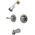 thumbnail image 3 of Kingston Brass Magellan Two-Handle Pressure Balanced Tub and Shower Faucet Brushed Nickel Brushed, 3 of 5