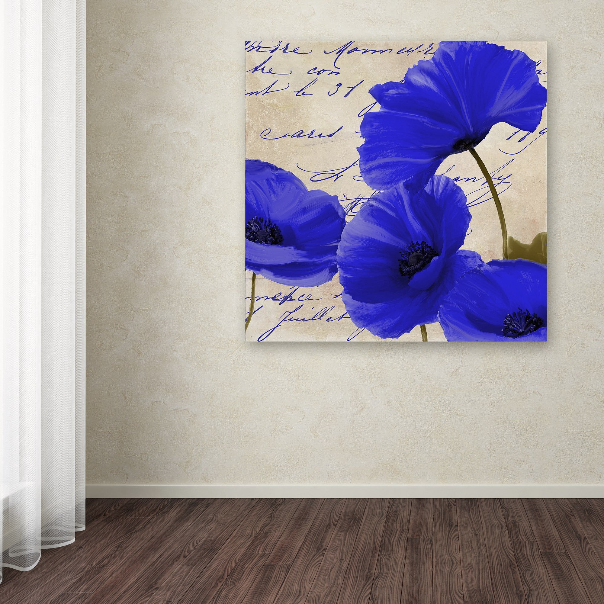 Trademark Fine Art "Coquelicots Bleues I" Canvas Art by Color Bakery