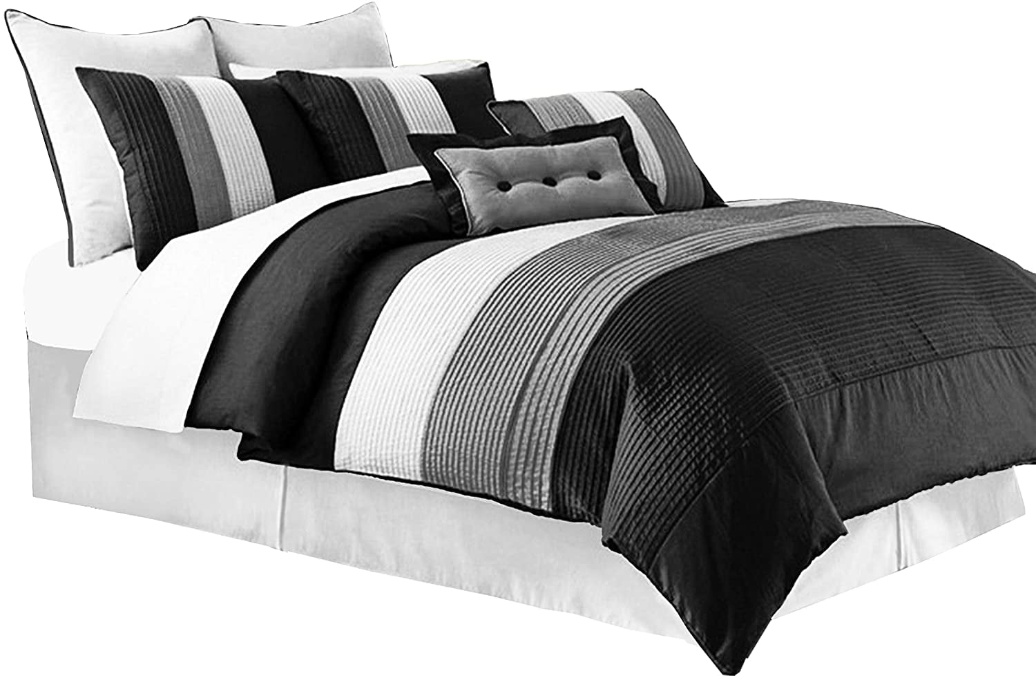 Black White Grey Twin, Black And White Twin Bed Comforter Sets