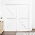 thumbnail image 2 of 72" x 80" White K-Shape Paneled Closet Sliding Door with Hardware Kit, 2 of 6