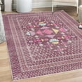 thumbnail image 1 of Geometric Decorative Rug, Modern Abstract Design Print of Half Rounds and Triangles in Grunge, Quality Carpet for Bedroom Dorm and Living Room, 6 Sizes, Dark Magenta Pink Cream, by Ambesonne, 1 of 4