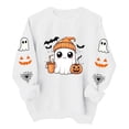 thumbnail image 2 of XSMGTUI Halloween Women's Sweatshirt Crew Neck Ghost Fall Pumpkin Long Sleeve Casual Witch Oversized Pullover Soft Comfortable Cute Vintage Graphic Top, 2 of 8