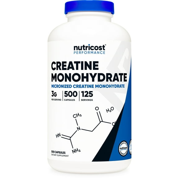 Nutricost Creatine Monohydrate 750mg, 500 Capsules - Fitness Supplement