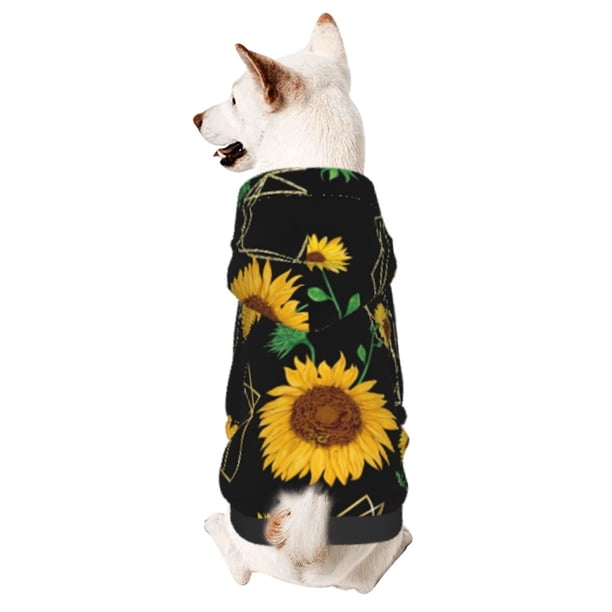 Balery Sunflowers3 Sudadera con Capucha para Perros Pequeños – Ropa para Mascotas, Disfraz para Perros y Gatos, Ideal para Fiestas y Cosplay-X-Large