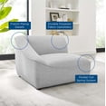 thumbnail image 5 of Sectional Sofa Set, Fabric, Light Grey Gray, Modern Contemporary Urban Design, Living Lounge Room Hotel Lobby Hospitality, 5 of 9
