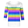 thumbnail image 4 of Aboser Pride Shirts Women Rainbows Graphic Tees LGBTQ Equality Shirts Ally LGBT Men Women Gift T-Shirt LGBTQ 3/4 Sleeve Tops, 4 of 4