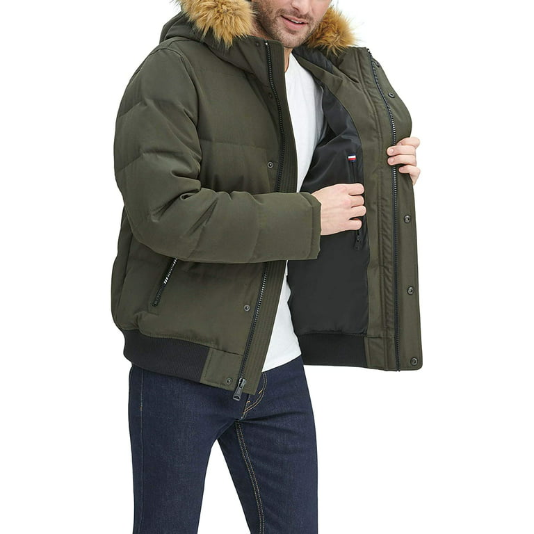 Græder Australien entanglement Tommy Hilfiger Men's Big & Tall Short Parka Jacket with Faux Fur Hood,  (Green, LT) - Walmart.com