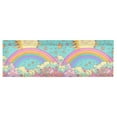 thumbnail image 6 of Yayeee Kitchen Valance Rod Pocket 54" x 18" Living Room Window Curtain, Retro Blue Rainbow, 6 of 6