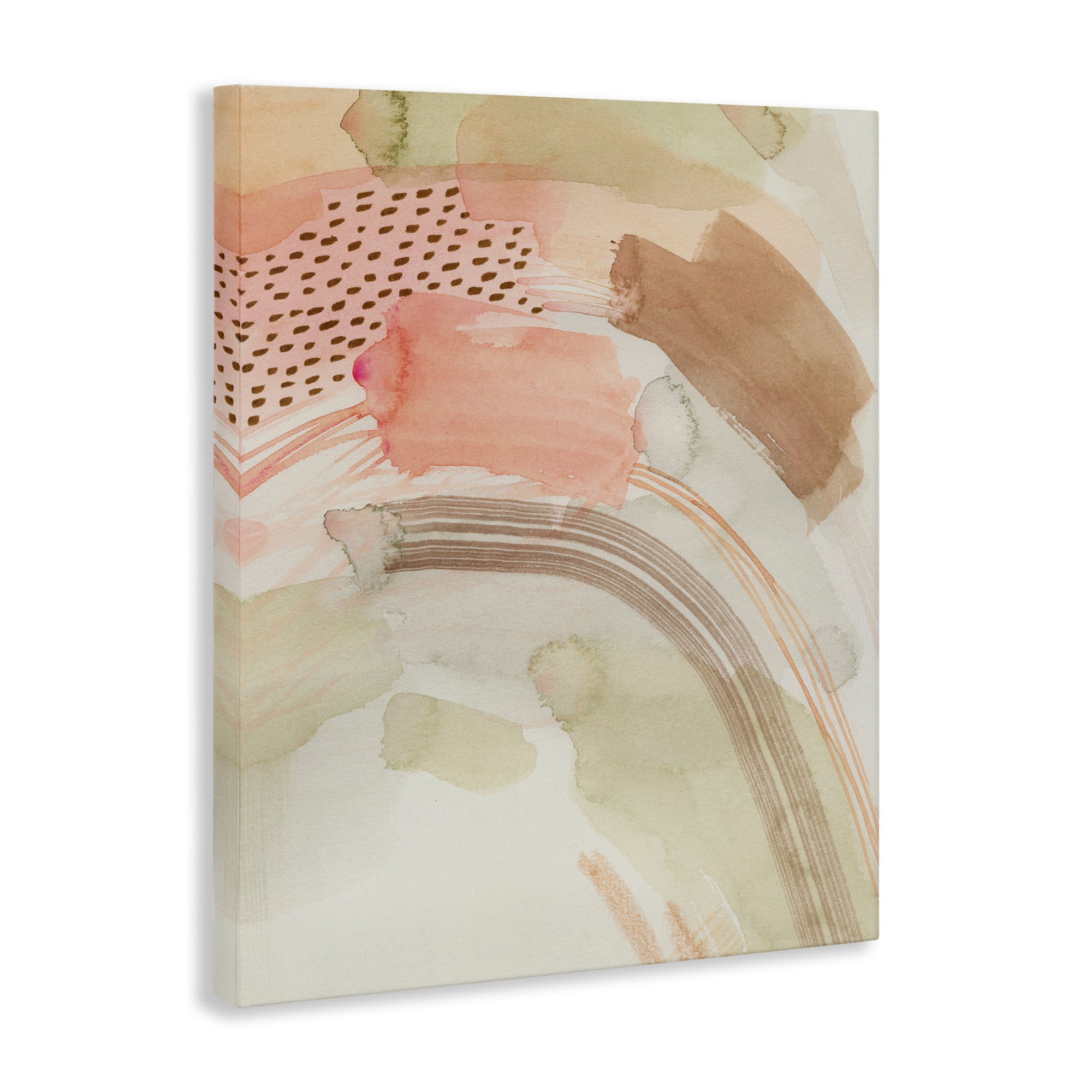 Stupell Industries Funky Blush & Beige Abstract Abstract Painting Wrapped Canvas Art Print Wall Art, 24 x 30