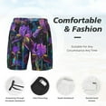 thumbnail image 3 of Honeii Starry Night Iris Field Print Men's Swim Shorts,Mens Swim Trunks,Breathable Mesh Beach Shorts for Swimming,Surfing, and Beach Activities-Medium, 3 of 6