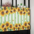 thumbnail image 6 of Yellow Spring Sunflowers Valances for Windows Farmhouse Kitchen Curtains Valances Rod Pocket Valance Curtains for Kitchen Windows Light Green Striped Country Window Valances for Bathroom 42"x18", 6 of 6