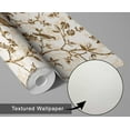 thumbnail image 6 of S4sassy Self Adhesive Wallpaper, Vintage Bird & Blossom Wallpaper, Brown Removable DIY Vinyl Wall Covering, Textured Peel and Stick Contact Paper for Entryway accent Wall, Easy Home Decor (25"x240"), 6 of 9