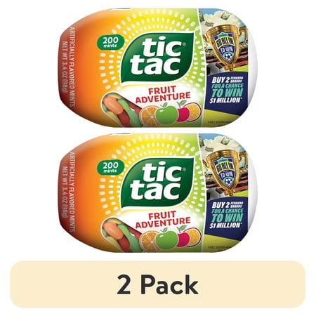 (2 pack) Tic Tac Fruit Adventure, On-the-Go Pocket-Sized Mints, 200 pieces, 3.4 oz Single Pack