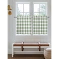 thumbnail image 6 of Sage Green Check Half Window Curtain 36 Inches Long, Modern Rustic Green Buffalo Plaid Window Treatment Curtain Drapes, Small Tier Curtains for Bathroom Over Sink, 27.5"x36", 2 Panels, 6 of 7