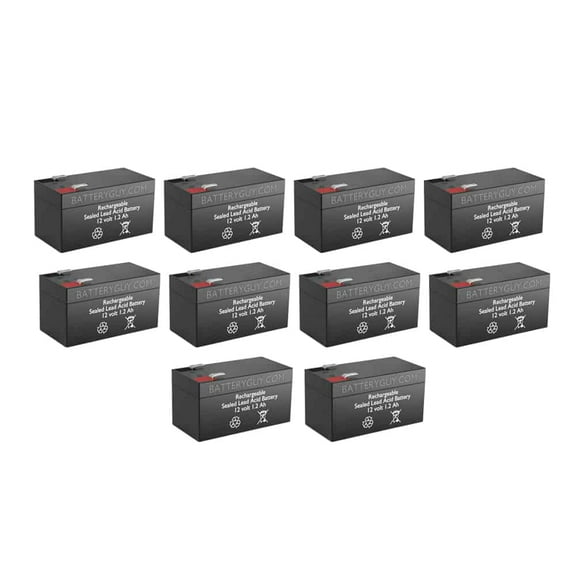 BatteryGuy Data Shield 1200 replacement 12V 1.2Ah battery - BatteryGuy brand equivalent (Qty of 10)