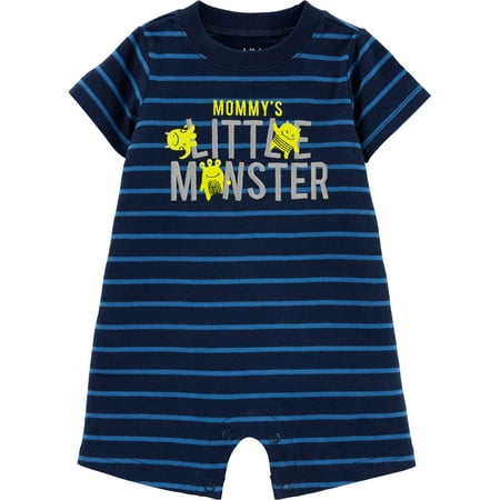 Cream Boys Overalls - Child of Mine by Carter's Short Sleeve One Piece Romper (Baby Boys)