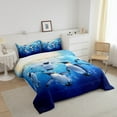 thumbnail image 3 of Erosebridal Cute Penguin Comforter Set Full Size Funny Animal Printed Bedding Set Cartoon Kawaii Polar Animal Pattern Comforter Marine life Sealife Quilt Set, 3 of 7