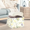 thumbnail image 3 of Yayeee Collapsible Cube Storage Bin with Lid Fabric Closet Decorative Basket with Handles, Floral Rabbit, 3 of 7