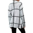 thumbnail image 4 of Suéter de Punto A Cuadros para Mujer, Estilo Casual de Otoño/Invierno, Cuello Alto, Suéter A Rayas, Tops Color Block. S, 4 of 9
