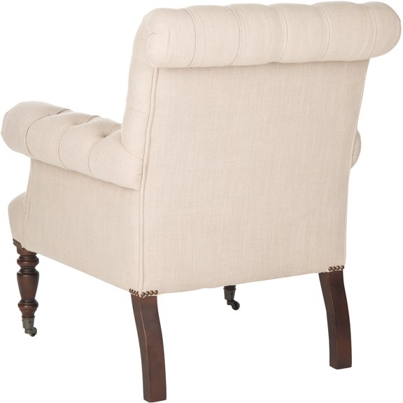Safavieh Bennet Club Chair, True Taupe with Brass Nail Heads