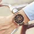 thumbnail image 5 of Mens Sport Military Analog Quartz Watch Chronograph Classic Casual Business Dress Waterproof Watch Multifunctional Wristwatch with Leather Strap, 5 of 6