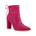 thumbnail image 1 of Unique Bargains Bottines à Talon Bloc à Enfiler avec Cordon pour Femme Rose Vif (Taille 10), 1 of 8