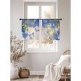 thumbnail image 3 of Blue Flower Sheer Curtains 2 Panels Set Spring Floral Leaf Botanical Plant Country Blurry Sheer Window Curtains Light Filtering Rod Pocket Voile Drapes for Bedroom Living Room 52"x45", 3 of 8