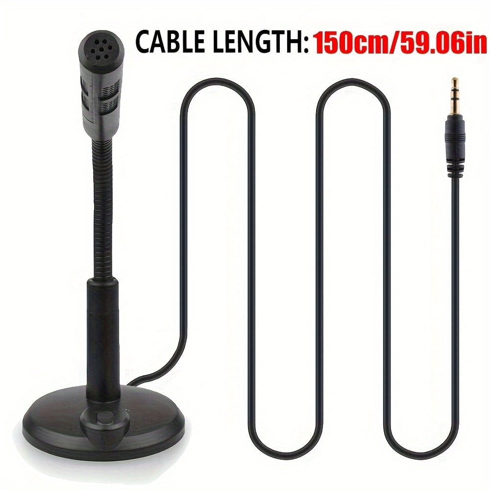 3.5mm Gooseneck Computer Microphone, Adjustable Wired Condenser Mic Suitable For Games, Meetings, Recording, Podcasts, Games, Online Chat