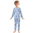 thumbnail image 7 of Boys Pajamas Girls Pajama Blue Flowers Cute Comfortable Cotton Two-piece Pajama Set, 7 of 7