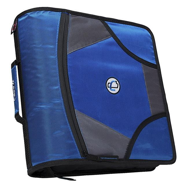 Zipper Binder with 5 Tab Files, DRing, 4 in. Blue