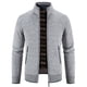 thumbnail image 1 of Suéter tipo cárdigan informal con forro polar para hombre, estilo otoño e invierno, chaqueta de punto, suéter grueso con cuello, 1 of 5