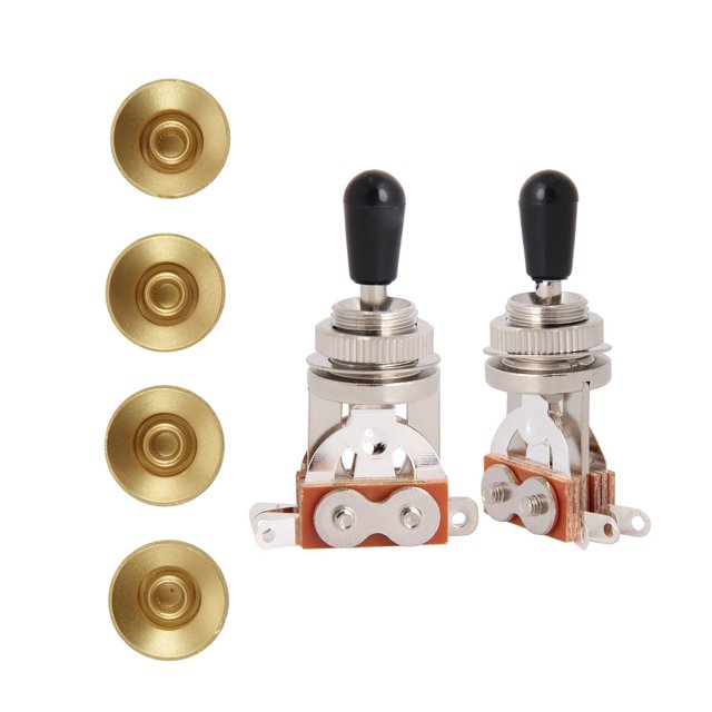 5Pcs Accessories: 4 Pcs Electric Guitar Control Speed Knobs & 1 Pcs Electric Guitar Toggle Switch 3 Way Pickup Selector