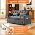 thumbnail image 7 of Hommoo Modern 3 in 1 Convertible Sleeper Sofa Bed, Pull Out Loveseat Couch Futon Sofa Bed with 3-Level Adjustable Back, Dark Gray, 7 of 7