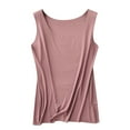 thumbnail image 4 of Women's Ribbed Knit Camisole - Seamless Sleeveless Shell Top, Stretchy Basic for Layering (M-XXL, 12 Colors) | Yubnlvae | Women's Ribbed Sleeveless Round Neck Solid Color (Pink | L), 4 of 7