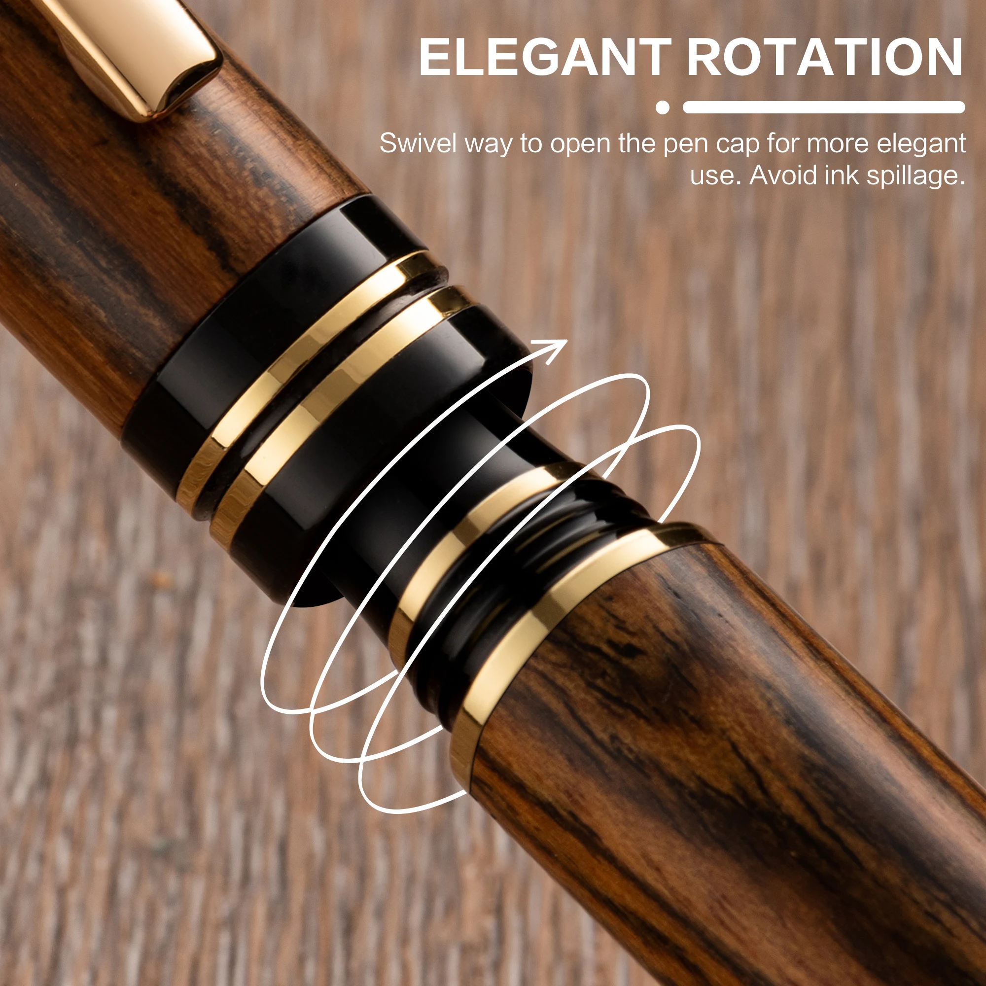 Luxury Wood Pen Set - Exquisite Handcrafted Fountain Pen with Elegant Gift Box - Perfect for Graduation, Birthday, or Business Gifts - Premium Writing Instrument for Professionals and Collectors