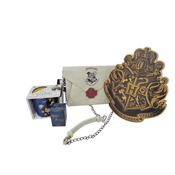 Harry Potter Purse, Wooden Sign, Keychain, 14oz Ceramic Mug Gift Set