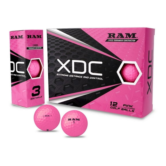 Ram Golf XDC Extreme Distance and Control Golf Balls, Pink, 12 Pack