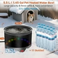 thumbnail image 2 of 5.5L Heated Water Bowl, 1.45Gal Large Heated Dog Bowls for Outside, Outdoor Winter Waterproof Heat Pet Water Bowl with Chew Resistant Power Cord & LED Neon for Dog/Cat/Chicken/Duck/Rabbit, 2 of 17