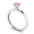 thumbnail image 2 of 0.5 ct Round Cut Simulated Pink Diamond Solitaire 14K White Gold Womens Engagement Ring, 2 of 5