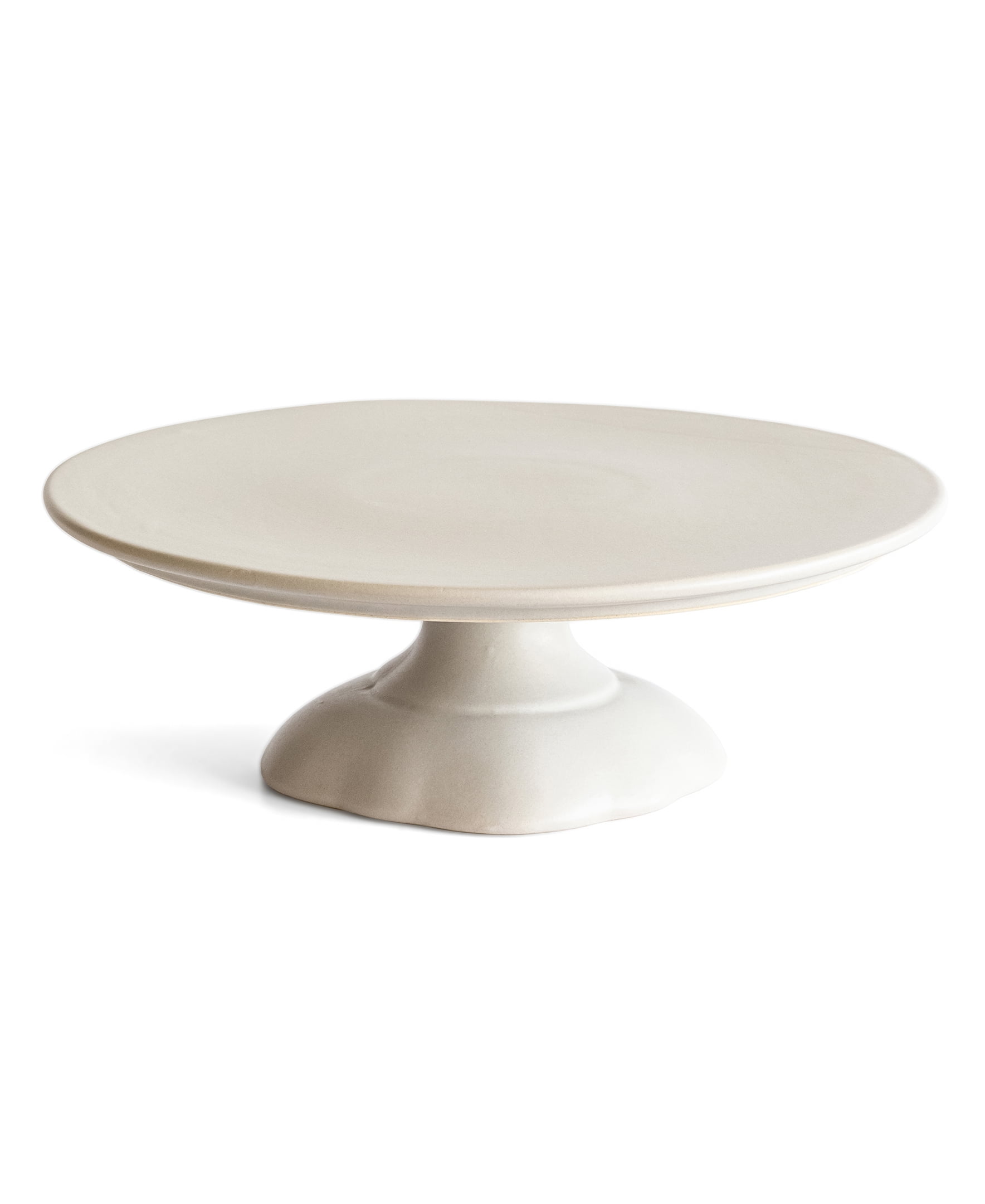 Over and Back Beige Stoneware Cake Stand