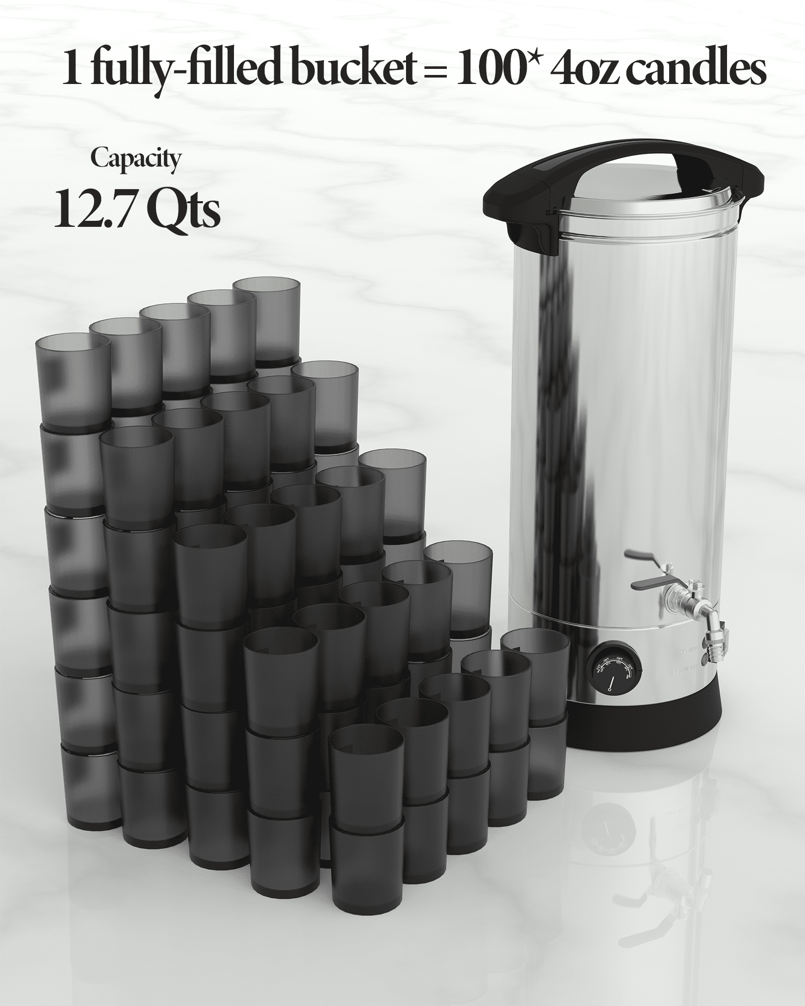 Ladcaser Wax Melter for Candle Making, 12L Large Wax Melting Furnace with Quick Pour Spout and Temp Control for Candle Soap Business Fast Easy Clean