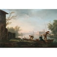 thumbnail image 2 of Claude-Joseph Vernet 14x11 Gold Ornate Wood Frame and Double Matted Museum Art Print Titled - The Four Times of Day- Morning (1757), 2 of 4
