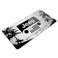 thumbnail image 3 of Jeep Grill Logo on Beach Ocean Palm Trees Graphic Silver Aluminum License Plate, 3 of 6