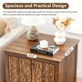 thumbnail image 6 of YOCWO Retro Square Nightstand Set of 2 with Carvings and Lines, 24" Vintage End Table with Door for Living Room and Bedroom, Walnut, 6 of 7
