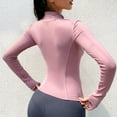 thumbnail image 4 of Secado rápido respirable de las medias del entrenamiento del gimnasio de la chaqueta de la chaqueta de la yoga de la cremallera de la chaqueta de los deportes de las mujeres, 4 of 5