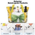 thumbnail image 2 of Tote Bag for Women - Cat with Bow Tie and Daisies Shoulder Bag - Large Utility Work Duffle Bag with Zipper Handbag for Travel, Work, Sprots, 2 of 5
