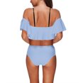 thumbnail image 3 of Wycnly Womens Swimsuits Bikini Swimsuits for Women Bikini Swimsuits Bikini Set Summer Cold Shoulder Ruffle Layer High Waist Bathing Suit Swimsuit for Women, 3 of 3
