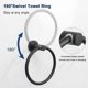 thumbnail image 5 of Matte Black Anillo para toalla de baño, accesorios de hardware para baño: soporte para toalla de mano de acero inoxidable grueso para baño, colgador de toalla redondo moderno mo, 5 of 5