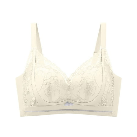Gnurob Women s Sexy Lace Bras No Underwire Bra Plus Size Bralettes Hide Back Fat lingerie Push Up Brassiere Comfort Breathable Bralette Sports Everyday Wear Clearance Saving Beige Medium